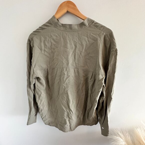 Soft Utility Long-Sleeve Blouse - light sea fern (light olive green) - Picture 2 of 5